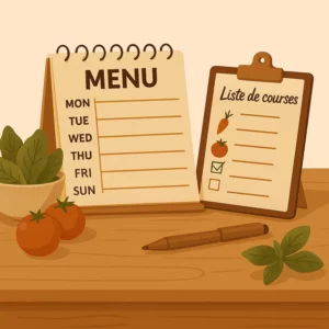 Menu à la semaine + liste de courses 🗓️