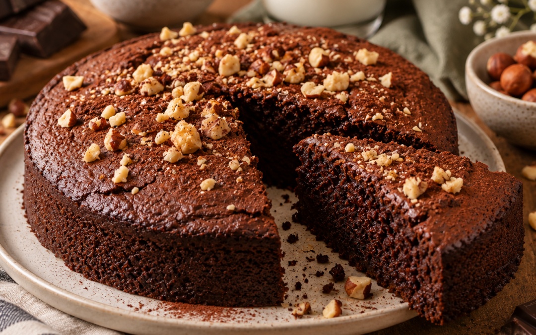 Gâteau au chocolat gourmand et moelleux aux noisettes
